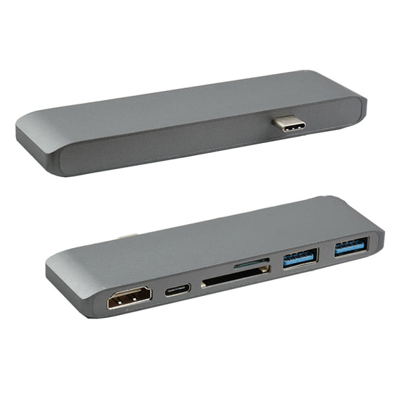 WS-15 6 in 1 Type-C to HDMI + USB 3.0 x 2 + SD + TF + PD HUB Converter