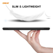 ENKAY PU Leather + Plastic Case with Three-folding Holder for Huawei MatePad T8 / Honor Tablet X7(Black)