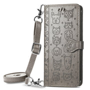 For Samsung Galaxy A32 5G Cute Cat and Dog Embossed Horizontal Flip Leather Case with Holder & Card Slots & Wallet & Crossbody Lanyard & Card Cover(Gray)