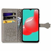 For Samsung Galaxy A32 5G Cute Cat and Dog Embossed Horizontal Flip Leather Case with Holder & Card Slots & Wallet & Crossbody Lanyard & Card Cover(Gray)