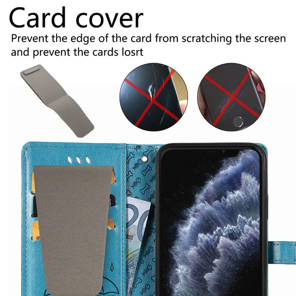 For Samsung Galaxy A32 5G Cute Cat and Dog Embossed Horizontal Flip Leather Case with Holder & Card Slots & Wallet & Crossbody Lanyard & Card Cover(Gray)