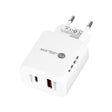 TE-PD01 PD 20W + QC3.0 USB Dual Ports Quick Charger with Indicator Light, EU Plug(White) - USB Charger by PMC TechLife | Online Shopping South Africa | PMC TechLife | Buy Now Pay Later Mobicred