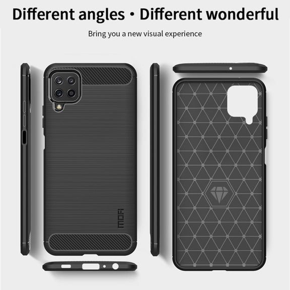 For Samsung Galaxy A22 4G MOFI Gentleness Series Brushed Texture Carbon Fiber Soft TPU Case(Red)