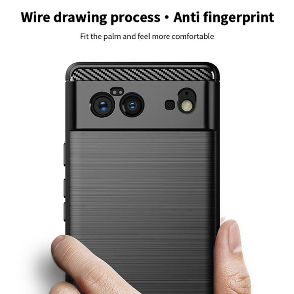 For Google Pixel 6 MOFI Gentleness Series Brushed Texture Carbon Fiber Soft TPU Case(Gray)