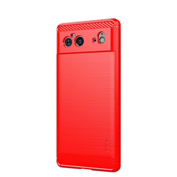 For Google Pixel 6 MOFI Gentleness Series Brushed Texture Carbon Fiber Soft TPU Case(Red) - free shipping - PMC TechLife - Order now!