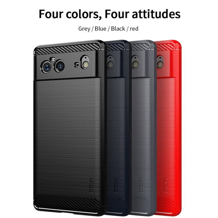 For Google Pixel 6 MOFI Gentleness Series Brushed Texture Carbon Fiber Soft TPU Case(Red)