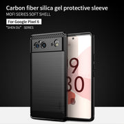 For Google Pixel 6 MOFI Gentleness Series Brushed Texture Carbon Fiber Soft TPU Case(Red)