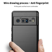 For Google Pixel 6 Pro MOFI Gentleness Series Brushed Texture Carbon Fiber Soft TPU Case(Gray)