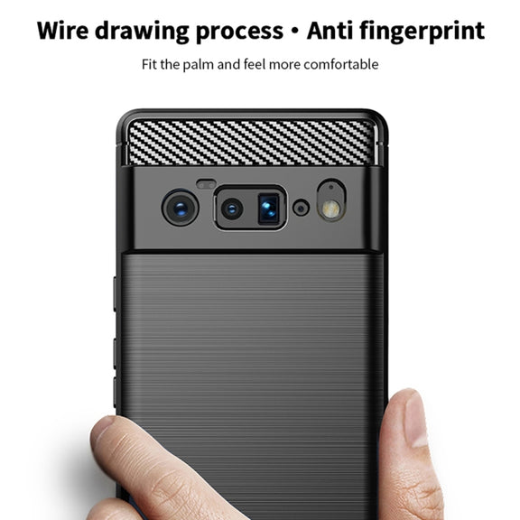 For Google Pixel 6 Pro MOFI Gentleness Series Brushed Texture Carbon Fiber Soft TPU Case(Gray)