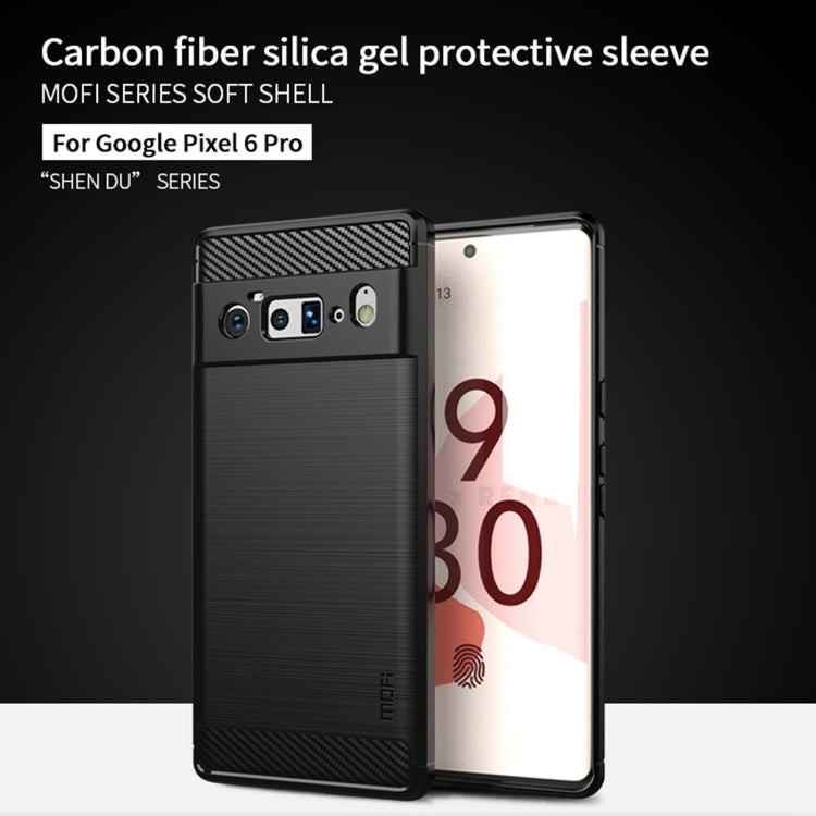 For Google Pixel 6 Pro MOFI Gentleness Series Brushed Texture Carbon Fiber Soft TPU Case(Red) - Google Cases by MOFI | Online Shopping South Africa | PMC TechLife | Buy Now Pay Later Mobicred