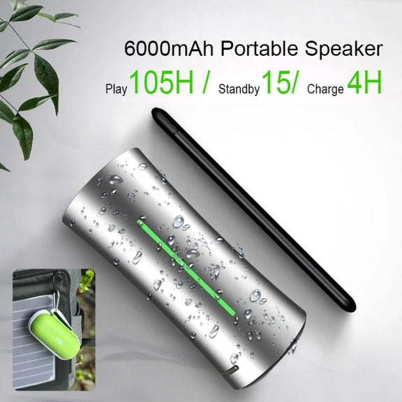 EWA A115 Portable Metal Bluetooth Speaker 105H Power Hifi Stereo Outdoor Subwoofer(Silver)