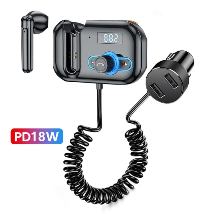 T2 FM Transmitter Hands-free Headphone Kit Headphone MP3 Player Private Call USB PD Quick Charge Audio Receiver - Bluetooth Car Kits by PMC TechLife | Online Shopping South Africa | PMC TechLife | Buy Now Pay Later Mobicred
