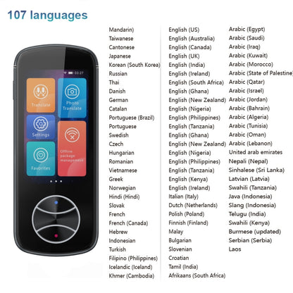 V10 3.0 inch Touch Screen Smart Translator 107 Languages with Offline Translation / Photo Translation(Gray) - free shipping - PMC Jewellery - Order now!