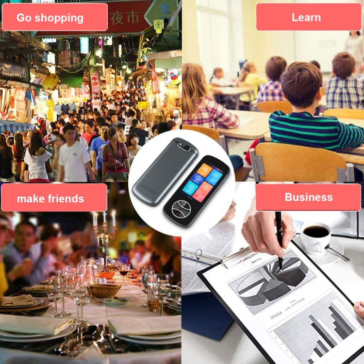 V10 3.0 inch Touch Screen Smart Translator 107 Languages with Offline Translation / Photo Translation(Gray) - free shipping - PMC Jewellery - Order now!