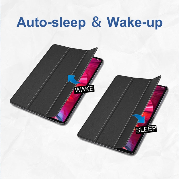 For iPad Pro 11 2022 / 2021 / 2020 ENKAY 3-Folding Shockproof PC Cover Custer Texture PU Leather Tablet Case with Holder & Sleep / Wake-up Function(Light Blue) - free shipping - PMc TechLife - Order now!