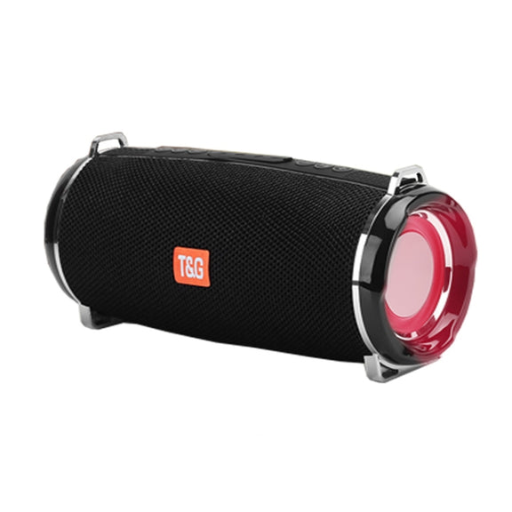 T&G TG192 LED Flashing Light Portable Wireless Bass 3D Stereo Bluetooth Speaker, Support FM / TF Card / USB(Black)