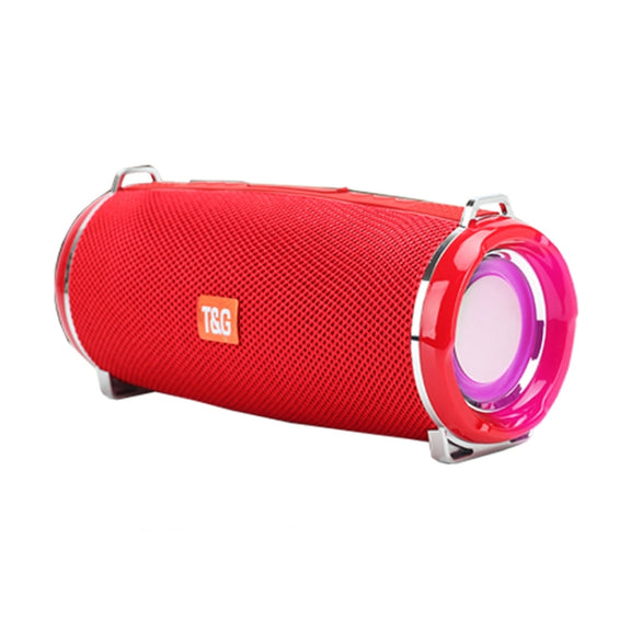 T&G TG192 LED Flashing Light Portable Wireless Bass 3D Stereo Bluetooth Speaker, Support FM / TF Card / USB(Red)
