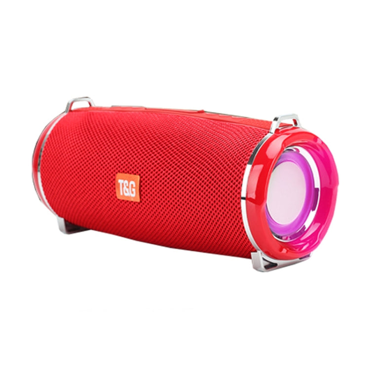 T&G TG192 LED Flashing Light Portable Wireless Bass 3D Stereo Bluetooth Speaker, Support FM / TF Card / USB(Red)