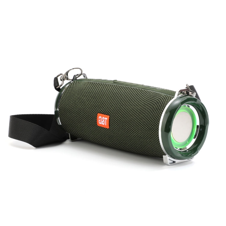 T&G TG192 LED Flashing Light Portable Wireless Bass 3D Stereo Bluetooth Speaker, Support FM / TF Card / USB(Green)