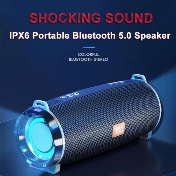 T&G TG192 LED Flashing Light Portable Wireless Bass 3D Stereo Bluetooth Speaker, Support FM / TF Card / USB(Green)