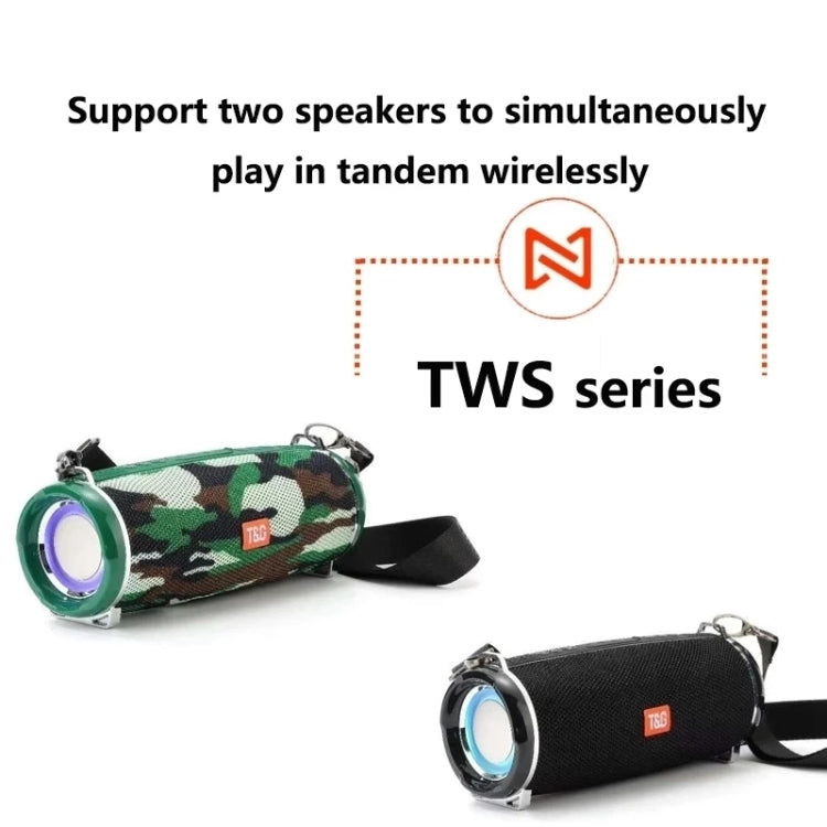 T&G TG192 LED Flashing Light Portable Wireless Bass 3D Stereo Bluetooth Speaker, Support FM / TF Card / USB(Green)