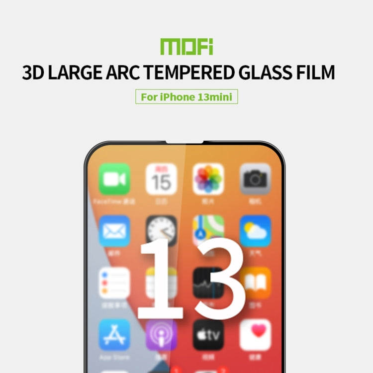 For iPhone 13 mini MOFI 9H 3D Explosion-proof Curved Screen Tempered Glass Film (Black) - iPhone 13 mini Tempered Glass by MOFI | Online Shopping South Africa | PMC TechLife