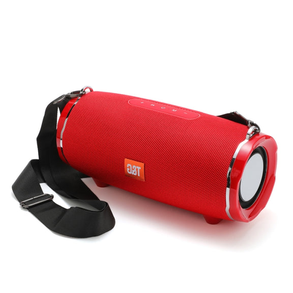 T&G TG187 Portable Water-resistant Wireless Bass Surround Bluetooth Speaker with Shoulder Strap, Support FM / TF  Card(Red)