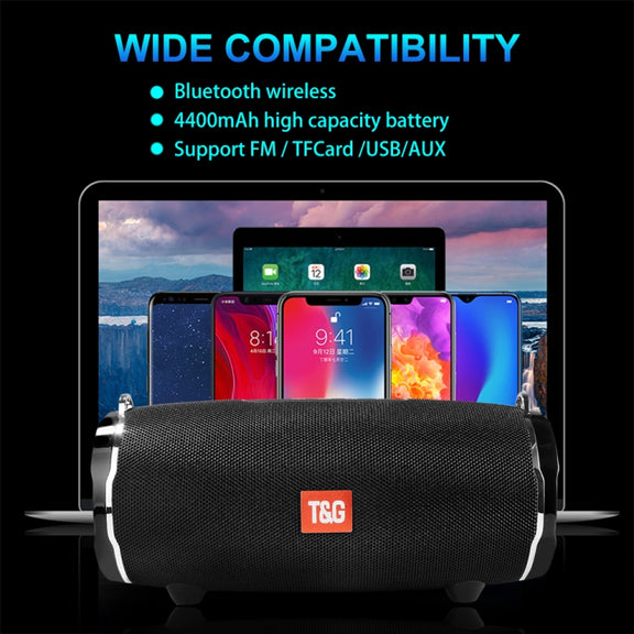 T&G TG187 Portable Water-resistant Wireless Bass Surround Bluetooth Speaker with Shoulder Strap, Support FM / TF  Card(Red)