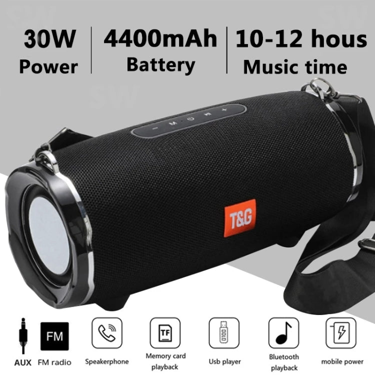 T&G TG187 Portable Water-resistant Wireless Bass Surround Bluetooth Speaker with Shoulder Strap, Support FM / TF  Card(Red)
