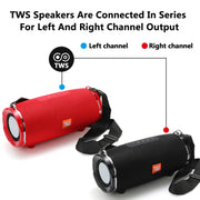 T&G TG187 Portable Water-resistant Wireless Bass Surround Bluetooth Speaker with Shoulder Strap, Support FM / TF  Card(Red)
