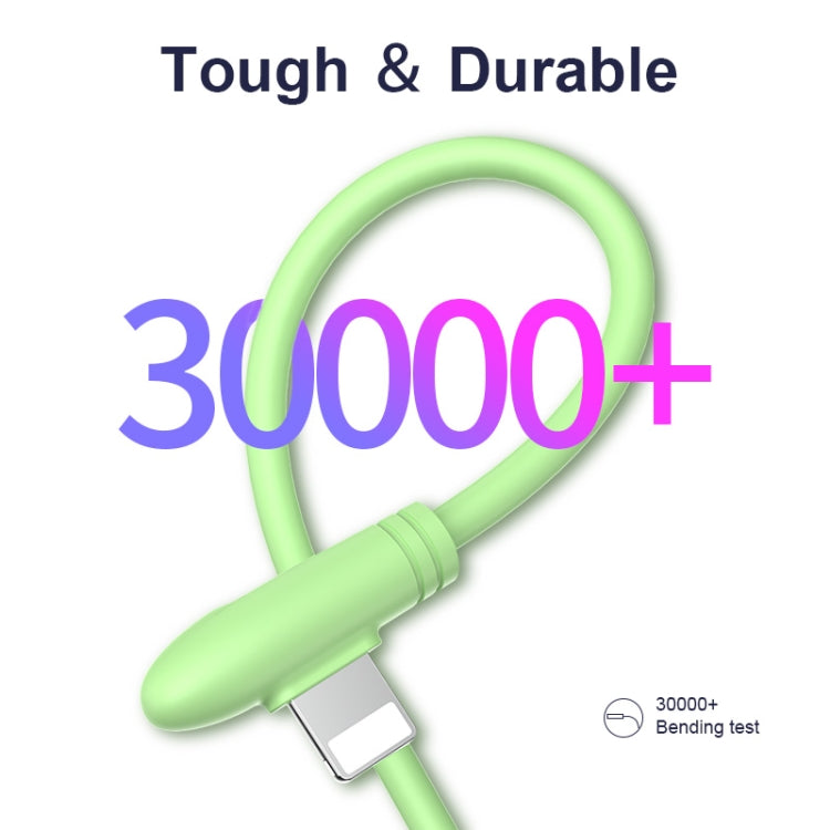 ENKAY Hat-Prince ENK-CB210 2.4A USB to 8 Pin 90 Degree Elbow Silicone Data Sync Fast Charging Cable, Cable Length: 1.2m(Pink)