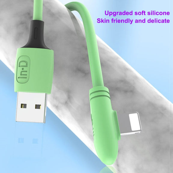 ENKAY Hat-Prince ENK-CB211 2.4A USB to 8 Pin 90 Degree Elbow Silicone Data Sync Fast Charging Cable, Cable Length: 1.8m(Red)