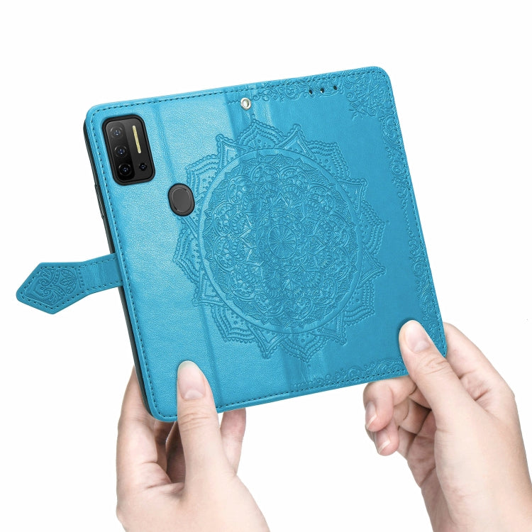 For Ulefone Note 11 Plus Mandala Flower Embossed Horizontal Flip Leather Case with Bracket / Card Slot / Wallet / Lanyard(Blue) - free shipping - PMC Jewellery - Order now!
