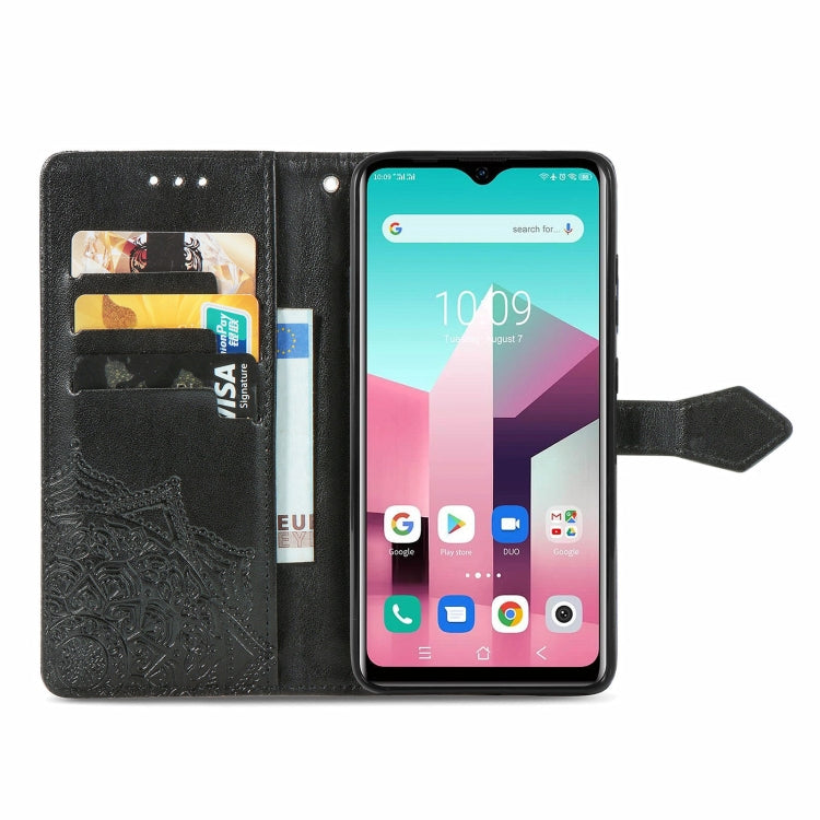 For Blackview A80 Pro Mandala Flower Embossed Horizontal Flip Leather Case with Holder & Three Card Slots & Wallet & Lanyard(Black) - More Brand by PMC TechLife | Online Shopping South Africa | PMC TechLife | Buy Now Pay Later Mobicred