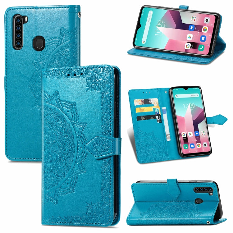 For Blackview A80 Pro Mandala Flower Embossed Horizontal Flip Leather Case with Holder & Three Card Slots & Wallet & Lanyard(Blue) - More Brand by PMC TechLife | Online Shopping South Africa | PMC TechLife