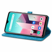 For Blackview A80 Pro Mandala Flower Embossed Horizontal Flip Leather Case with Holder & Three Card Slots & Wallet & Lanyard(Blue)
