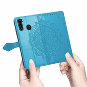 For Blackview A80 Pro Mandala Flower Embossed Horizontal Flip Leather Case with Holder & Three Card Slots & Wallet & Lanyard(Blue)