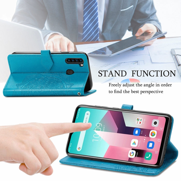 For Blackview A80 Pro Mandala Flower Embossed Horizontal Flip Leather Case with Holder & Three Card Slots & Wallet & Lanyard(Blue) - More Brand by PMC TechLife | Online Shopping South Africa | PMC TechLife