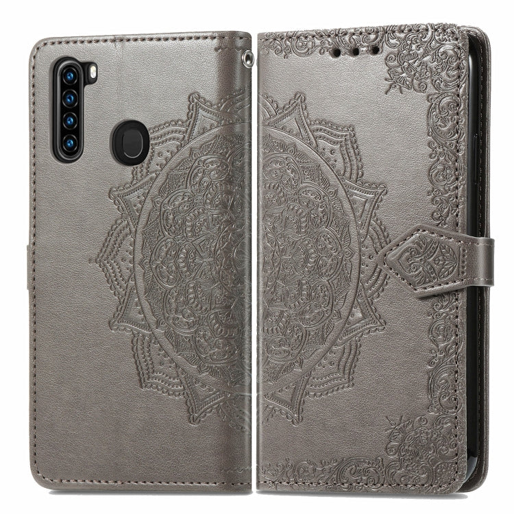 For Blackview A80 Pro Mandala Flower Embossed Horizontal Flip Leather Case with Holder & Three Card Slots & Wallet & Lanyard(Grey) - More Brand by PMC TechLife | Online Shopping South Africa | PMC TechLife | Buy Now Pay Later Mobicred