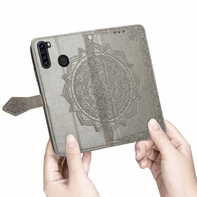 For Blackview A80 Pro Mandala Flower Embossed Horizontal Flip Leather Case with Holder & Three Card Slots & Wallet & Lanyard(Grey) - More Brand by PMC TechLife | Online Shopping South Africa | PMC TechLife | Buy Now Pay Later Mobicred
