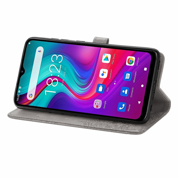 For Doogee X96 Pro Mandala Flower Embossed Horizontal Flip Leather Case with Holder & Three Card Slots & Wallet & Lanyard(Grey)