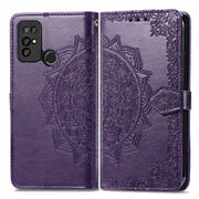For Doogee X96 Pro Mandala Flower Embossed Horizontal Flip Leather Case with Holder & Three Card Slots & Wallet & Lanyard(Purple)