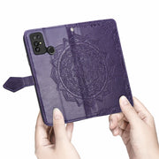 For Doogee X96 Pro Mandala Flower Embossed Horizontal Flip Leather Case with Holder & Three Card Slots & Wallet & Lanyard(Purple)