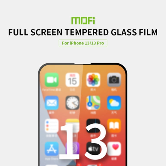 For iPhone 13 / 13 Pro MOFI 9H 2.5D Full Screen Tempered Glass Film(Black)