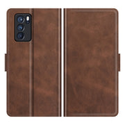 For OPPO Reno6 Pro 5G Dual-side Magnetic Buckle Horizontal Flip Leather Case with Holder & Card Slots & Wallet(Brown)