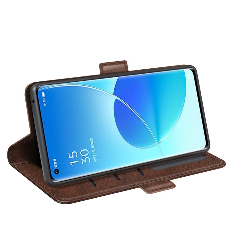 For OPPO Reno6 Pro 5G Dual-side Magnetic Buckle Horizontal Flip Leather Case with Holder & Card Slots & Wallet(Brown) - OPPO Cases by PMC TechLife | Online Shopping South Africa | PMC TechLife | Buy Now Pay Later Mobicred