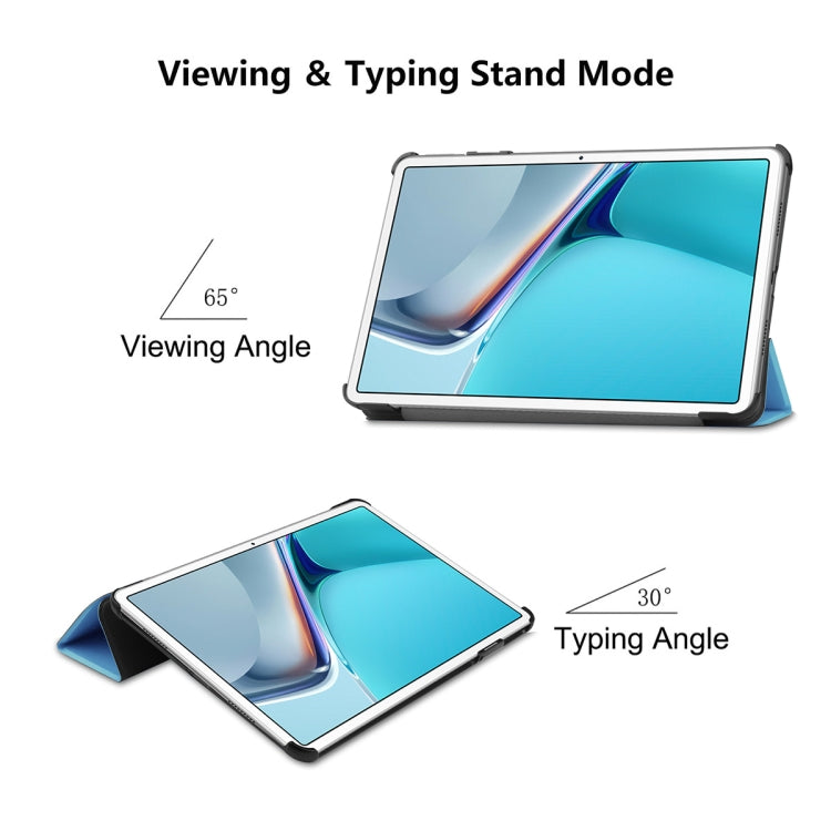 For Huawei MatePad 11 2021 ENKAY Custer Texture Horizontal Flip PU+PC Leather Case with Three-folding Holder & Sleep / Wake-up Function(Dark Blue) - free shipping - PMC TechLife - Order now!