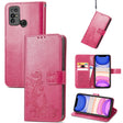 For  Doogee X96 Pro Four-leaf Clasp Embossed Buckle Mobile Phone Protection Leather Case with Lanyard & Card Slot & Wallet & Bracket Function(Magenta) - More Brand by PMC TechLife | Online Shopping South Africa | PMC TechLife | Buy Now Pay Later Mobicred