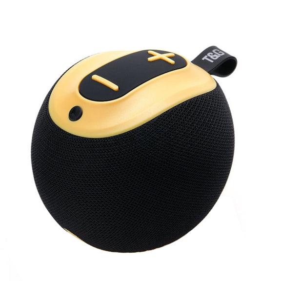 T&G TG623 TWS Portable Wireless Speaker Outdoor Water-resistant Subwoofer 3D Stereo Support FM / TF Card(Yellow)