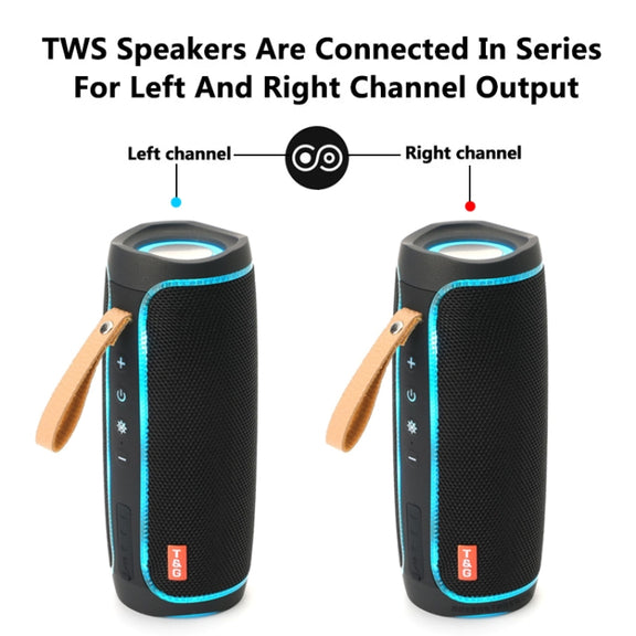 T&G TG287 LED Flashing Light Bluetooth Speaker Portable Wireless Stereo Bass Subwoofer FM / TF / USB(Gray)